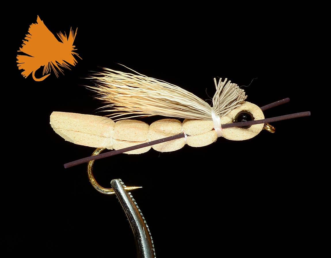 thumbnail image 2 of 6 Hand-Tied Trout Dry Fly Hoppers – Choose Your Color & Size – Fly Fishing Lures 2 of 3